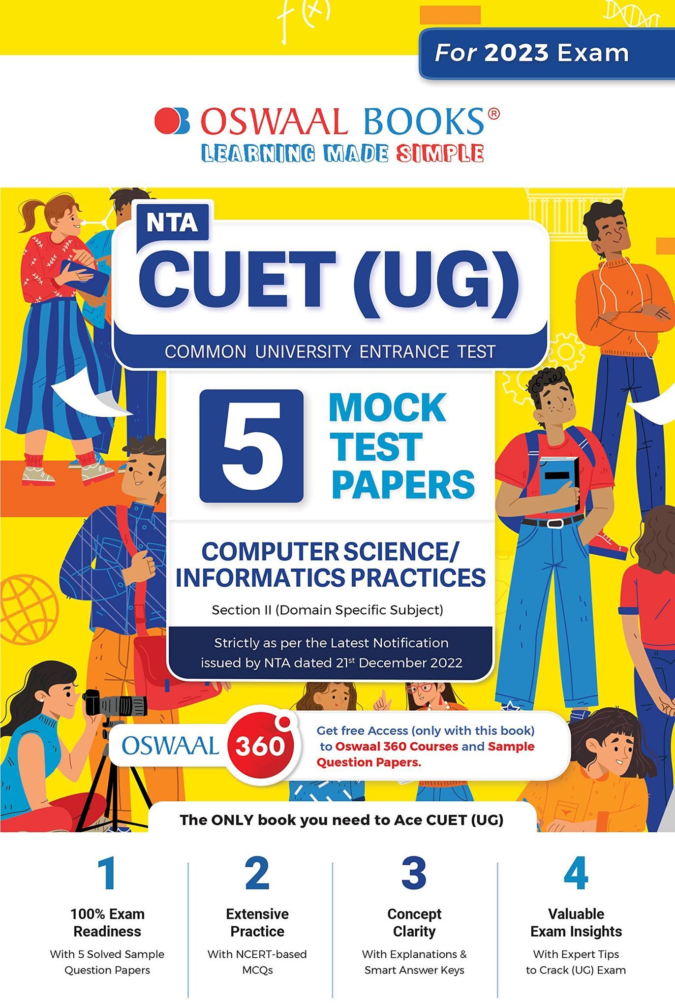 Oswaal NTA CUET (UG) 5 Mock Test Sample Question Papers Computer Science/Informatics Practices Hardcover Book (For 2023 Exam) [Hardcover] Oswaal Editorial Board