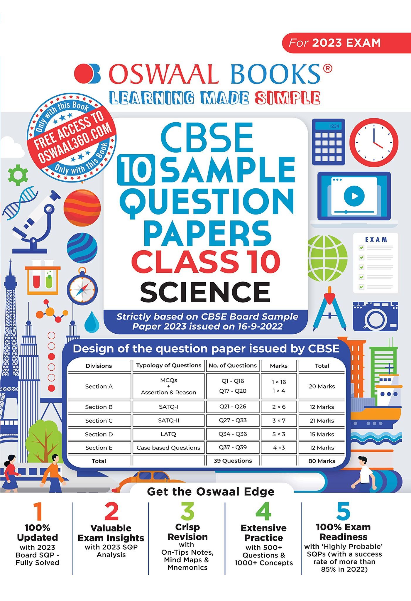 Oswaal CBSE Sample Question Papers Class 10 Science Book for 2023 Board Exam (based on CBSE Sample Paper released on 16th September) [Paperback] Oswaal Editorial Board