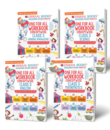 Oswaal One For All Workbook Class 3 English, Math, Science & General Knowledge (Set of 4 Books) (For Latest Exam) [Product Bundle] Oswaal Editorial Board