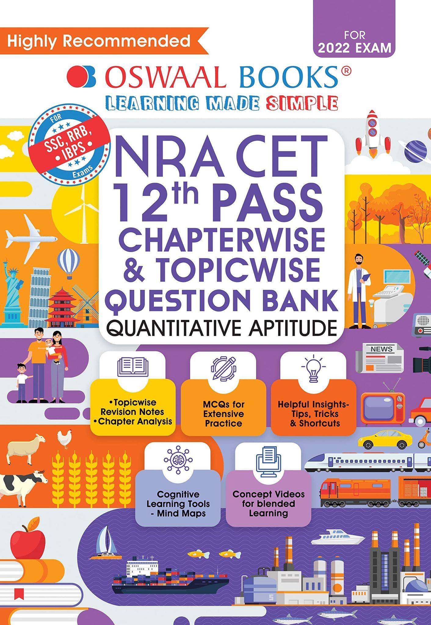 Oswaal NRA CET 12th Pass Chapterwise & Topicwise Question Bank, Quantitative Aptitude Hardbound Book (For 2022 Exam) Oswaal Editorial Board