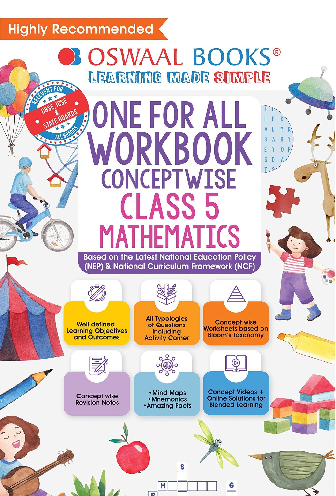 Oswaal One For All Workbook, Class-5, Mathematics Hardbound book (For Latest Exam) Oswaal Editorial Board