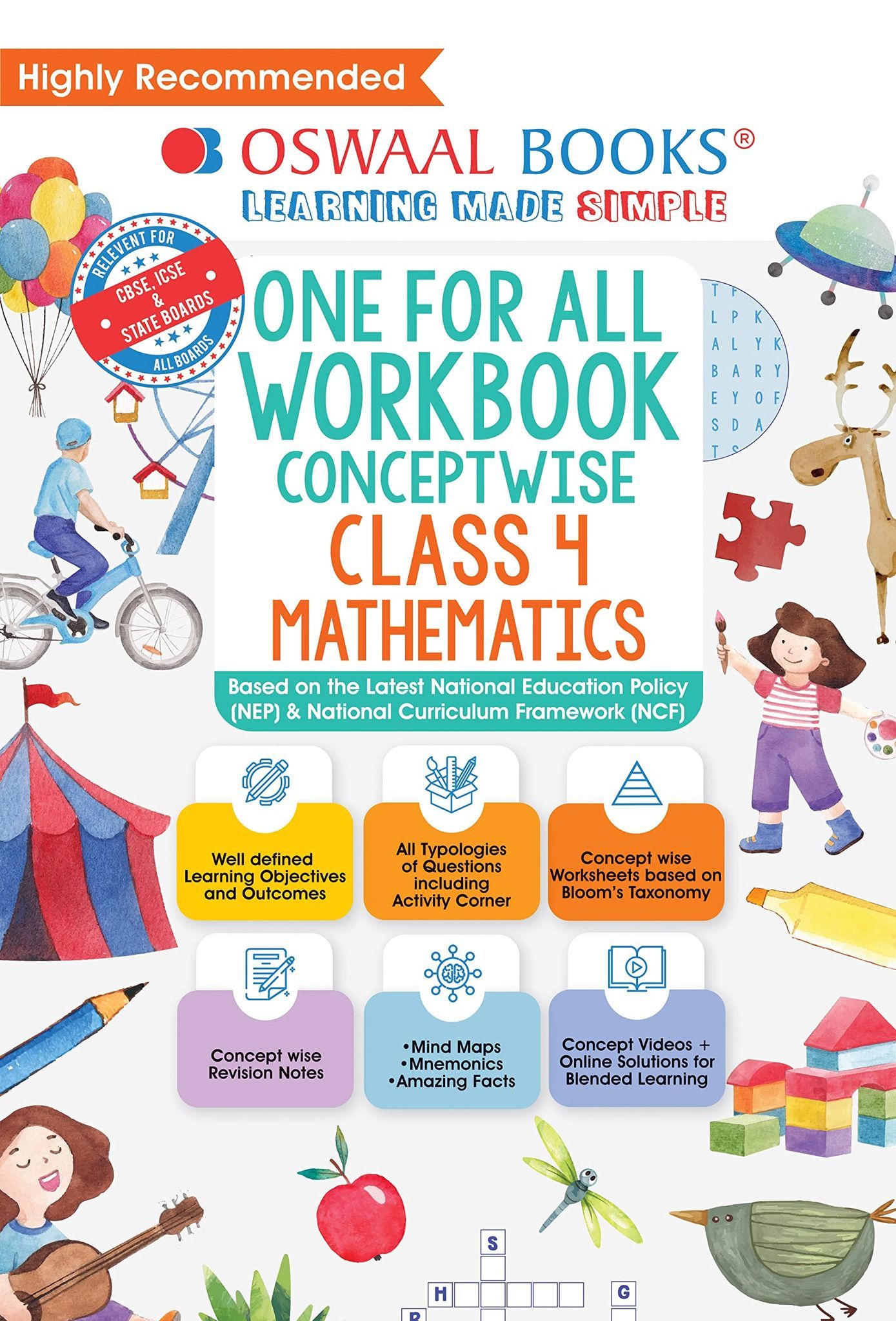 Oswaal One For All Workbook, Class-4, Mathematics Hardbound book (For Latest Exam) Oswaal Editorial Board
