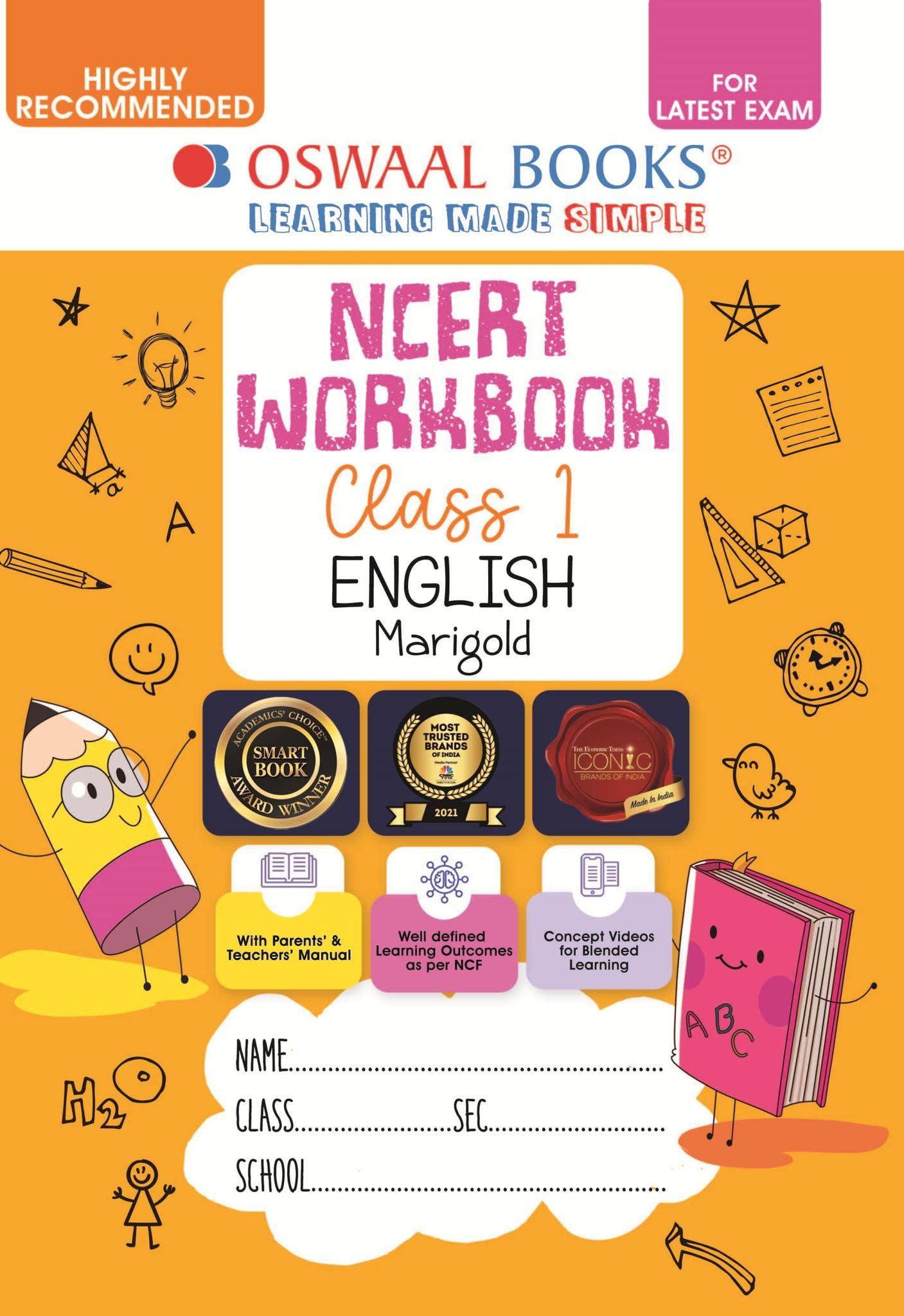 Oswaal NCERT Workbook English (Marigold) Class 1 (For Latest Exam) [Hardcover] Oswaal Editorial Board