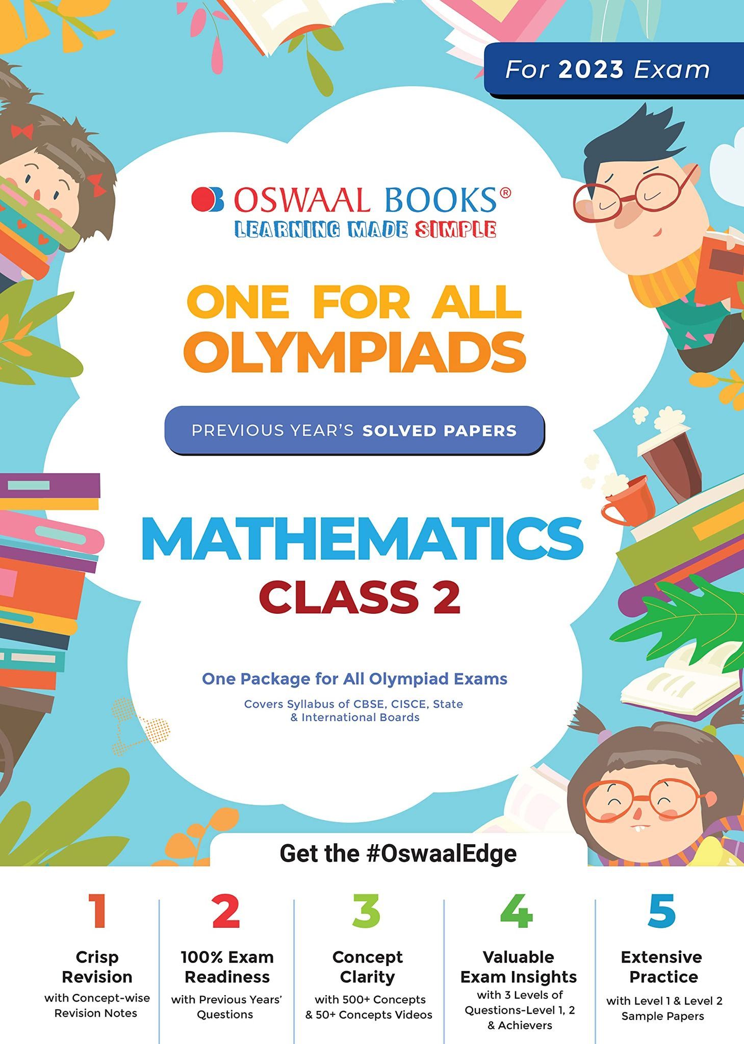 Oswaal One For All Olympiad Previous Years  Solved Papers, Class-2 Mathematics Book (Useful book for all Olympiads) (For 2023 Exam) [Paperback] Oswaal Editorial Board