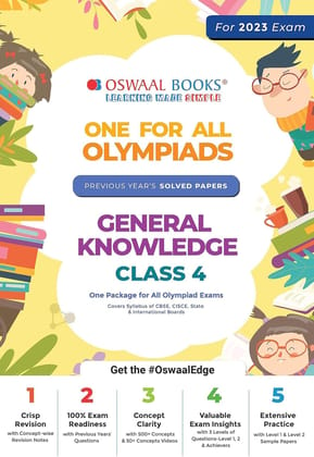 Oswaal One For All Olympiad Previous Years Solved Papers, Class-4 General Knowledge Book (Useful book for all Olympiads) (For 2023 Exam) [Paperback] Oswaal Editorial Board