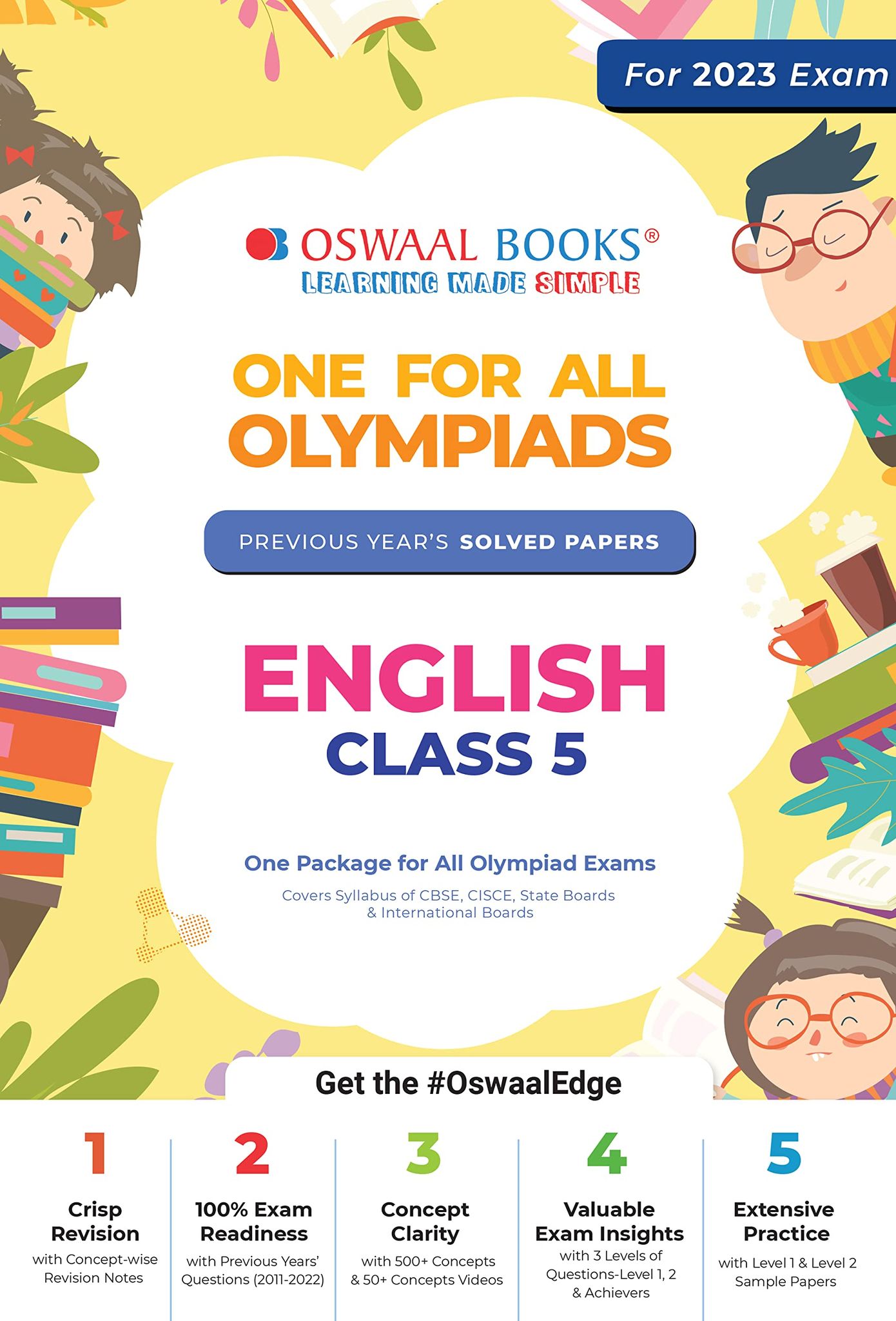 Oswaal One For All Olympiad Previous Years Solved Papers, Class-5 English Book (Useful book for all Olympiads) (For 2023 Exam) [Paperback] Oswaal Editorial Board
