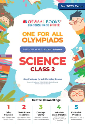 Oswaal One For All Olympiad Previous Years Solved Papers, Class-2 Science (Useful book for all Olympiads) (For 2023 Exam) [Paperback] Oswaal Editorial Board
