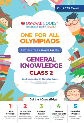 Oswaal One For All Olympiad Previous Years  Solved Papers, Class-2 General Knowledge Book (For 2023 Exam) [Paperback] Oswaal Editorial Board