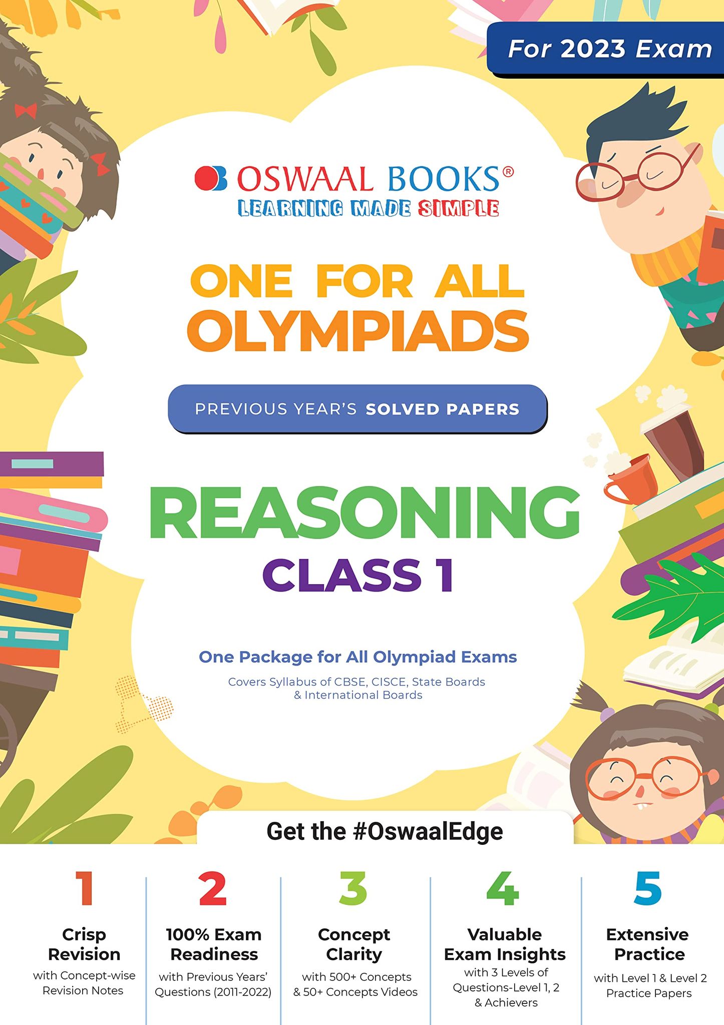 Oswaal One For All Olympiad Previous Years' Solved Papers, Class-1 Reasoning Hardcover Book (For 2023 Exam) [Hardcover] Oswaal Editorial Board