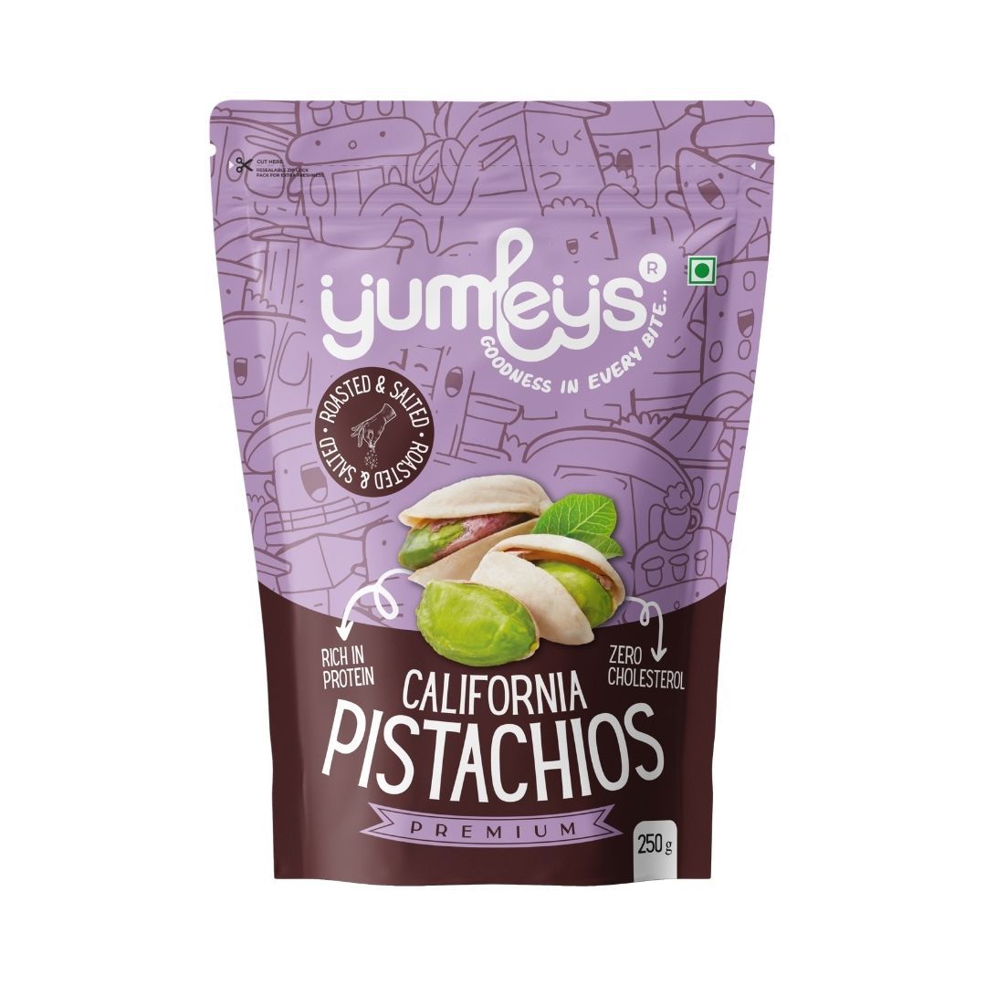 Yumleys Premium California Roasted & Mildly Salted Pista | Pistachios (250g)