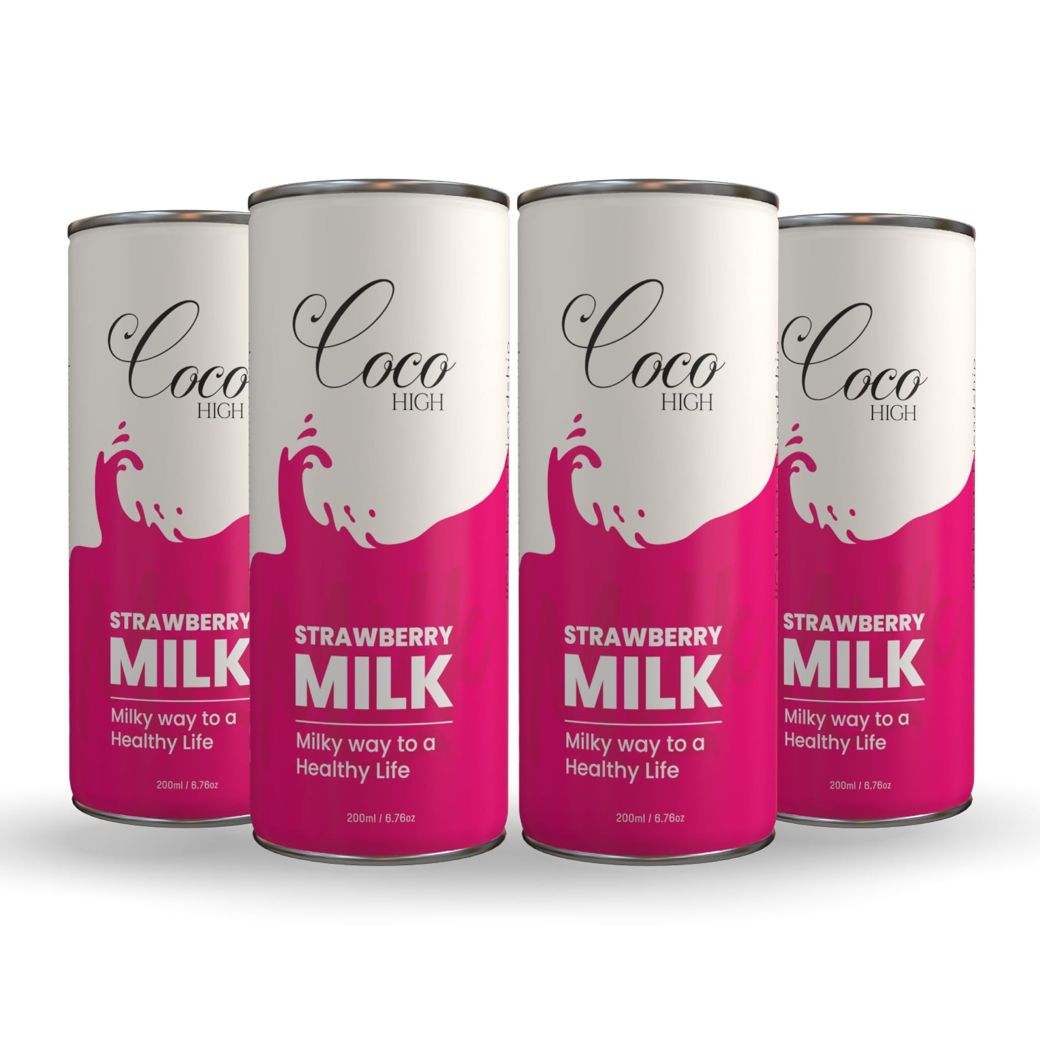 COCO HIGH Strawberry Flavour Milk - 200ml Pack Of 4