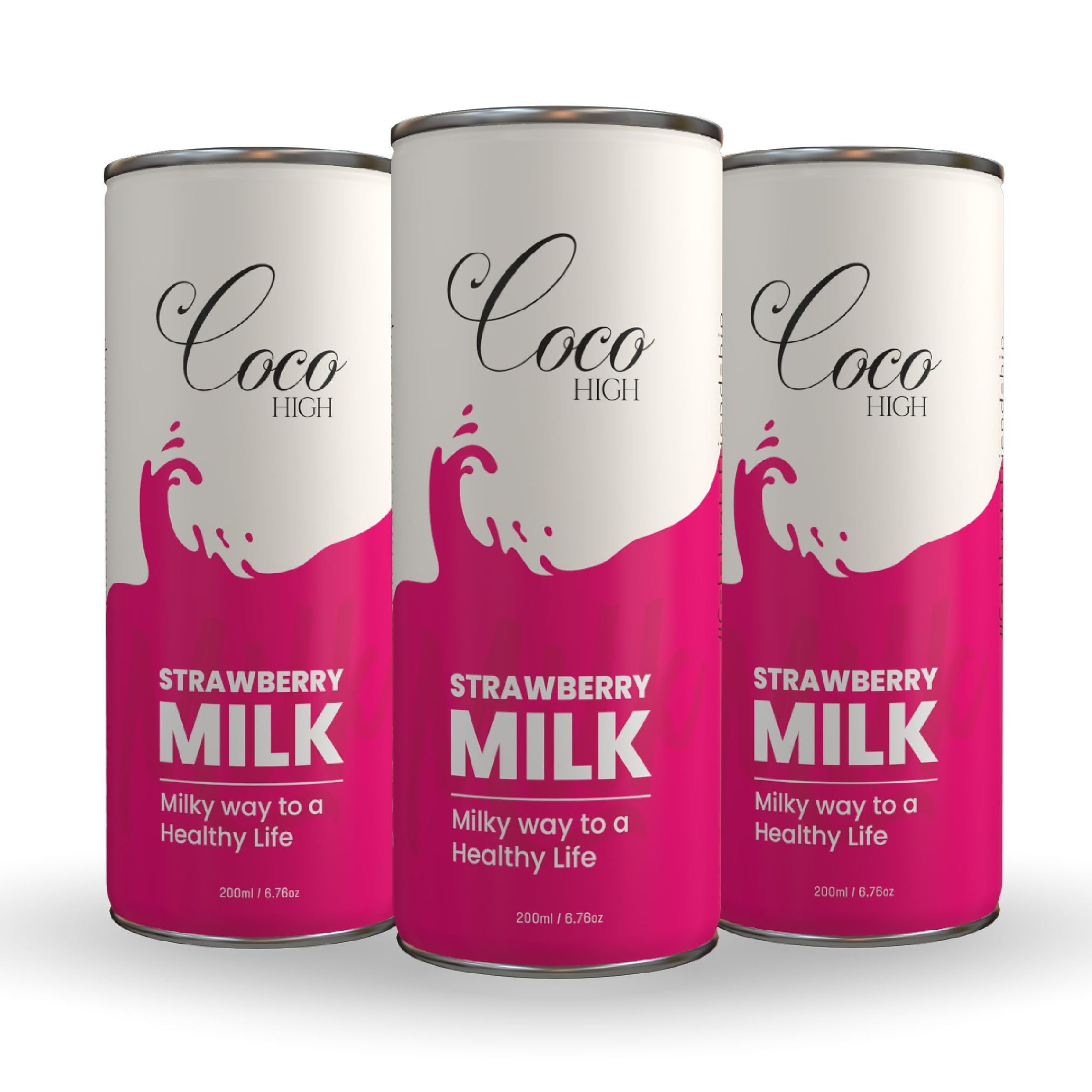 COCO HIGH Strawberry Flavour Milk - 200ml Pack Of 3