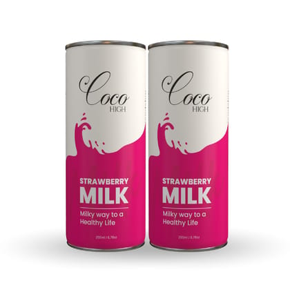 COCO HIGH Strawberry Flavour Milk - 200ml Pack Of 2