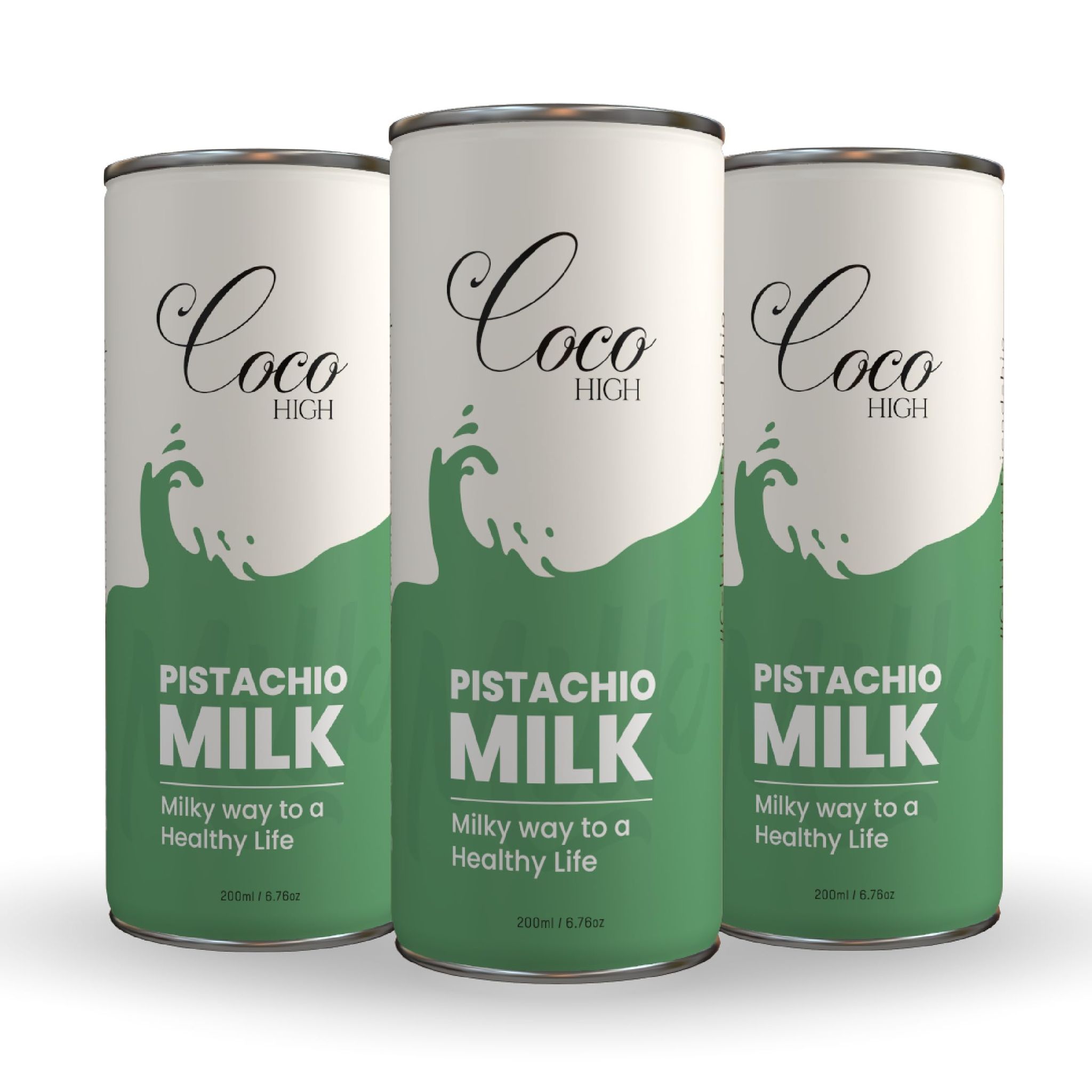 COCO HIGH Pistachio Flavour Milk - 200ml Pack Of 3