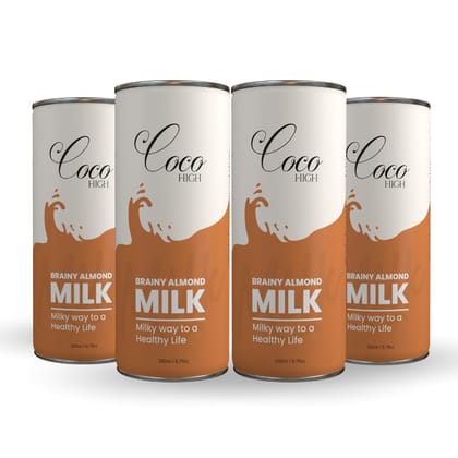 COCO HIGH Brainy Almond,Badam Flavour Milk - 200ml Pack Of 4