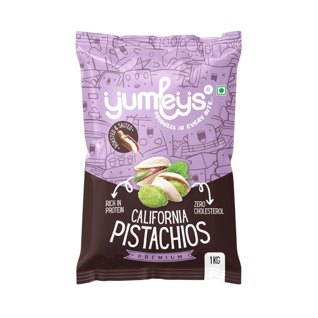 Yumleys Premium California Roasted & Mildly Salted Pista | Pistachios (1000g)