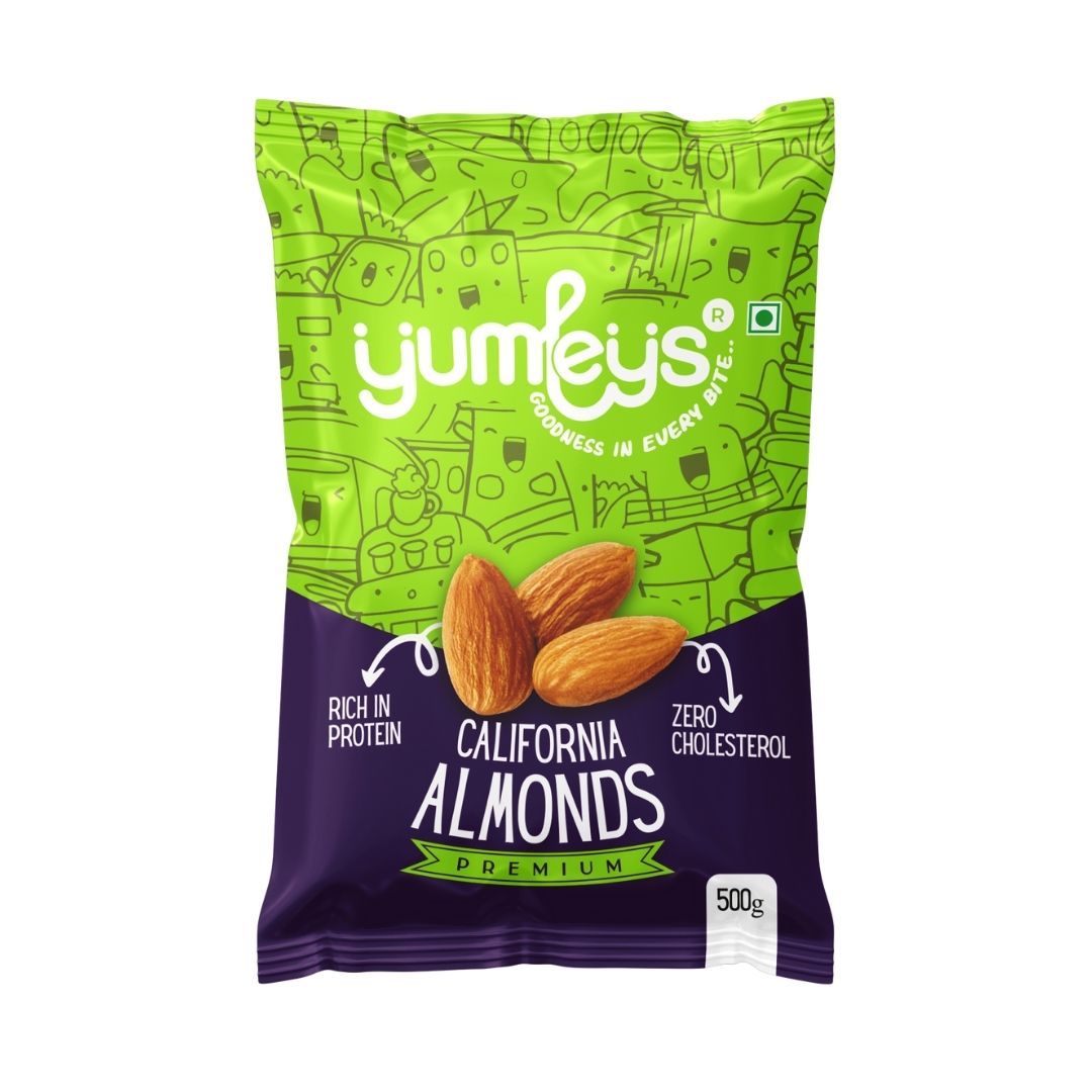 Yumleys Premium 100% Natural California Badam | Almonds (500 g)