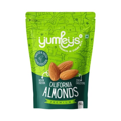 Yumleys Premium California Roasted & Mildly Salted Badam | Almonds (250 g)