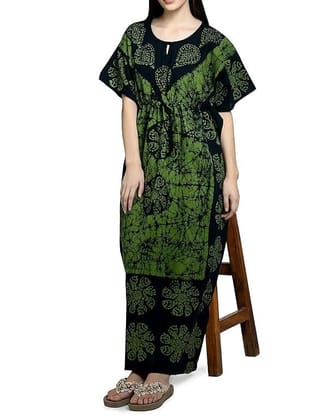 Ukal Cotton Regular Printed Round Neck Floor Length Nighty Night Gown Maxi