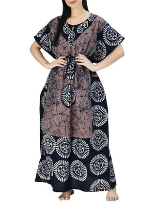 Ukal Cotton Regular Printed Round Neck Floor Length Nighty Night Gown Maxi