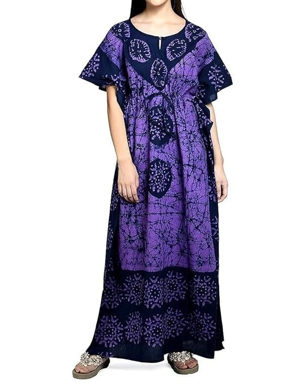 Ukal Cotton Regular Printed Round Neck Floor Length Nighty Night Gown Maxi