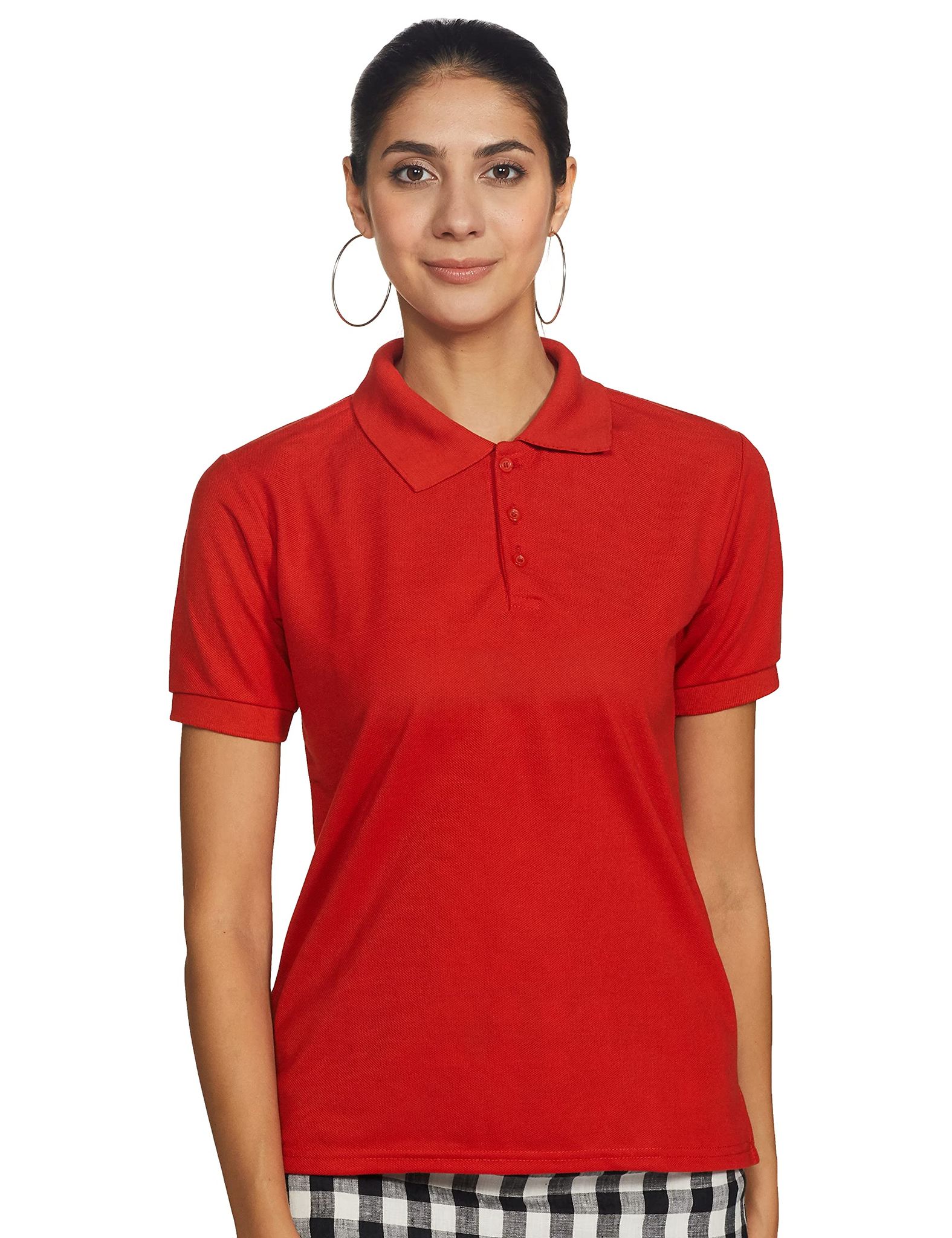 Teemoods Women's Polo T Shirts Red, XXLarge