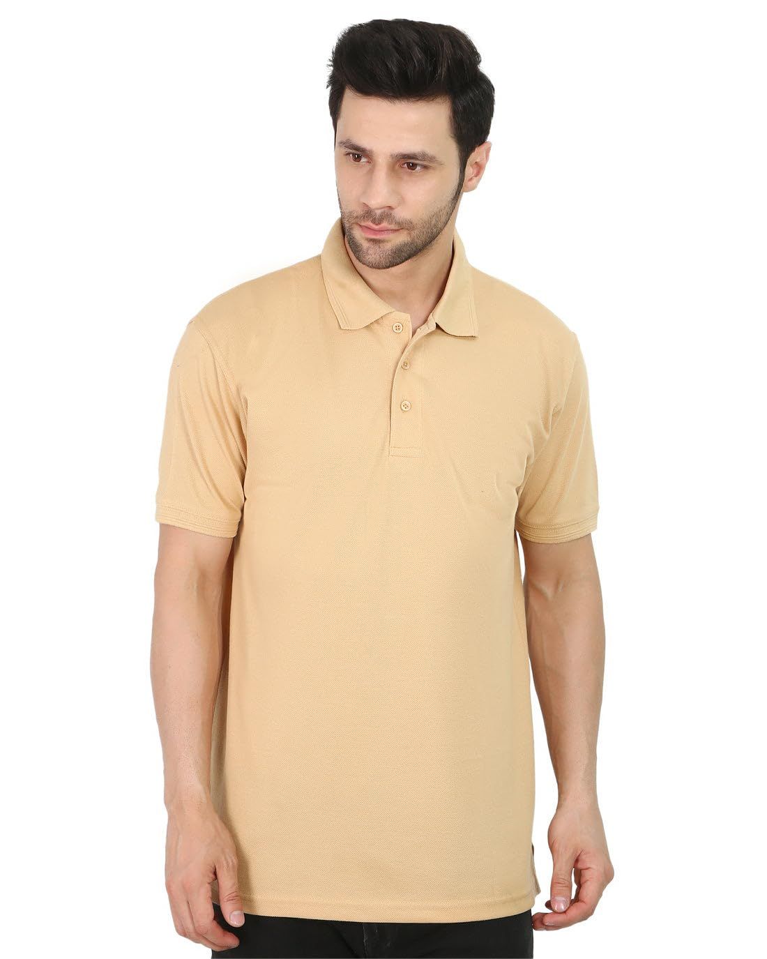 Teemoods Men's Cotton Pique Half Sleeves Solid Colored Polo T Shirts