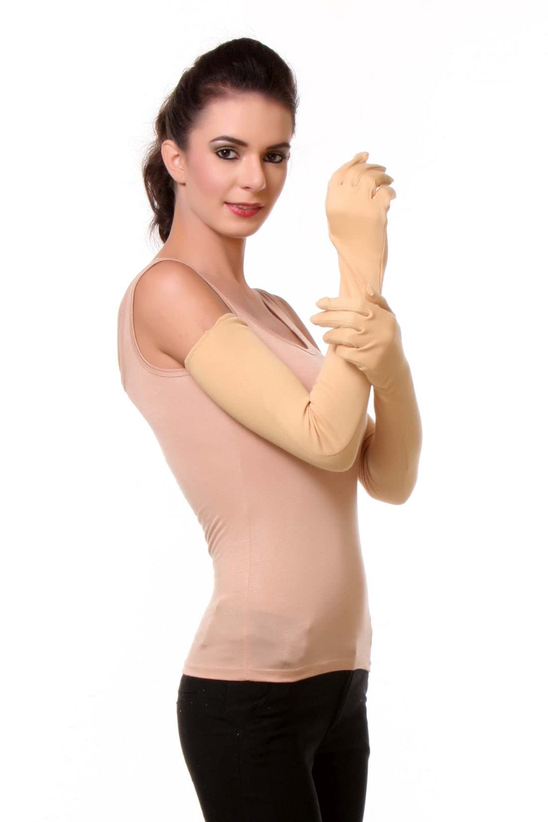 Glammore Women's Full Arm Gloves for Summer, Pollution and Sun Burn Protection