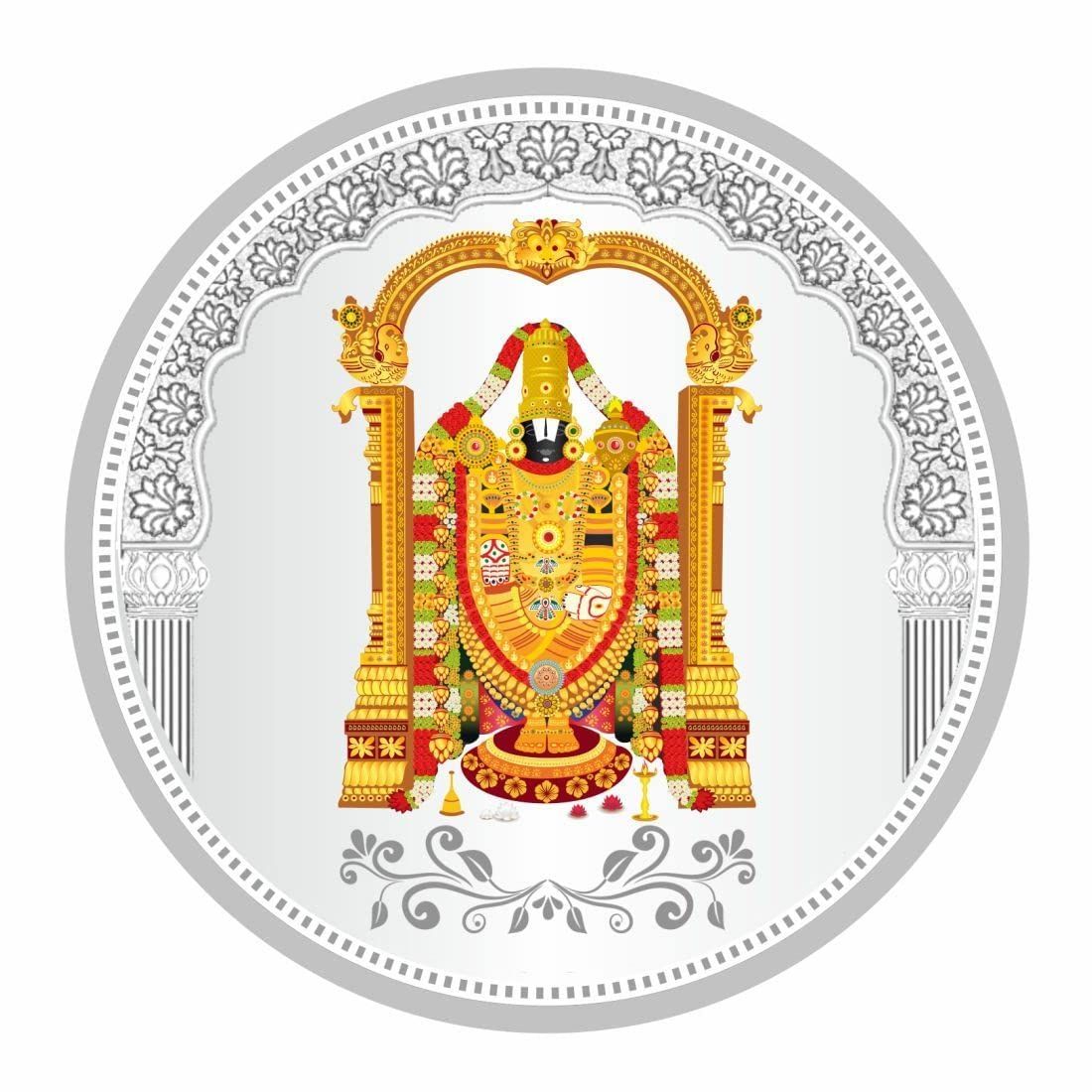 TeeMoods Silver Coin 999 Pure-Colorful-Shree Tirupati Balaji-10gm-1903-SC-8