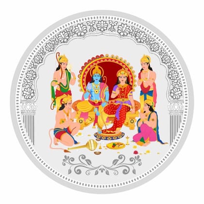 TeeMoods Silver Coin 999 Pure-Colorful-RamDarbar-10gm-1903-SC-5