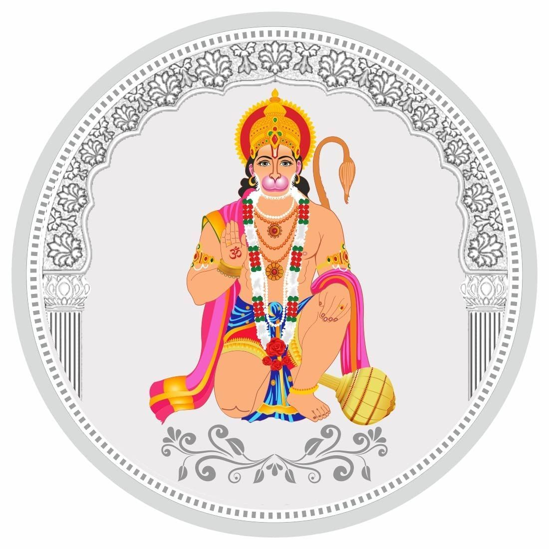 TeeMoods Silver Coin 999 Pure-Colorful-Hanumanji-10gm-1903-SC-4