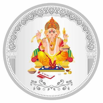 TeeMoods Silver Coin 999 Pure-Colorful-Ganesha-10gm-1903-SC-3