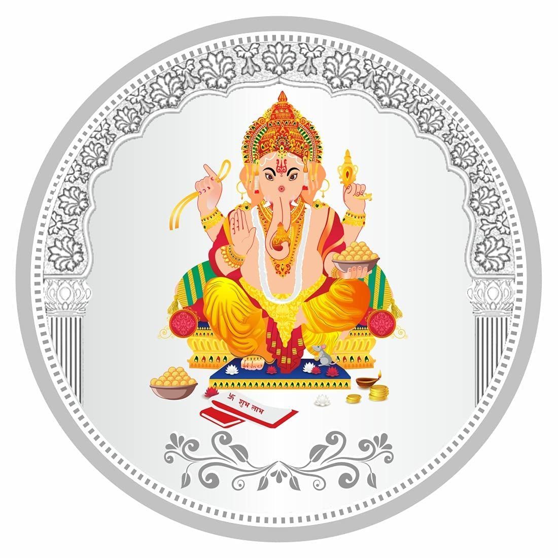 TeeMoods Silver Coin 999 Pure-Colorful-Ganesha-10gm-1903-SC-3