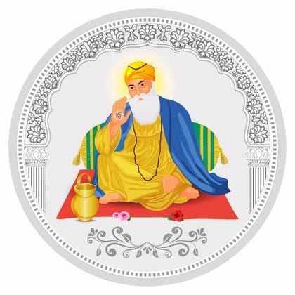 TeeMoods Silver Coin 999 Pure-Colorful-Gurunanak Devji-10gm-1903-SC-1