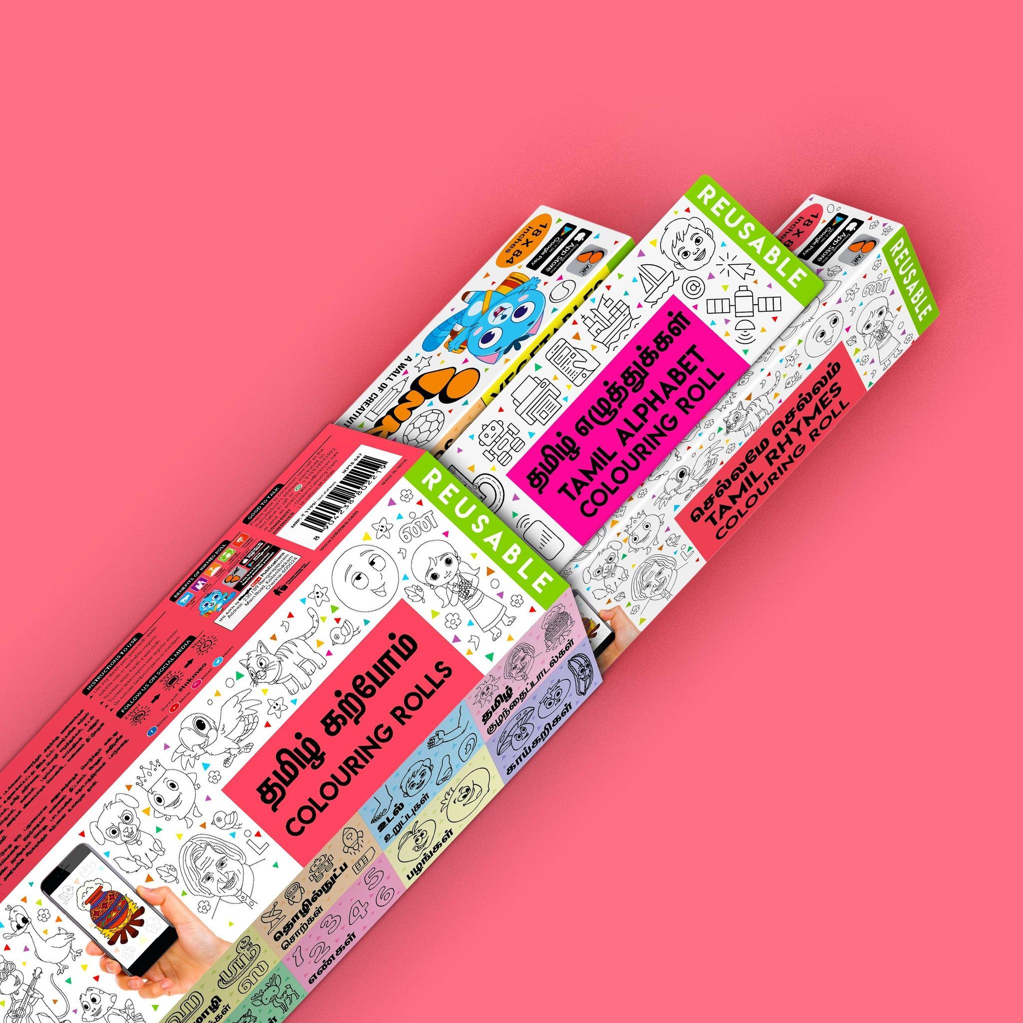 Tamil Karpom Reusable Wall Colouring Rolls-Engaging AR Education