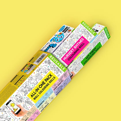 All in One Pack Reusable Colouring Rolls-Interactive AR Learning