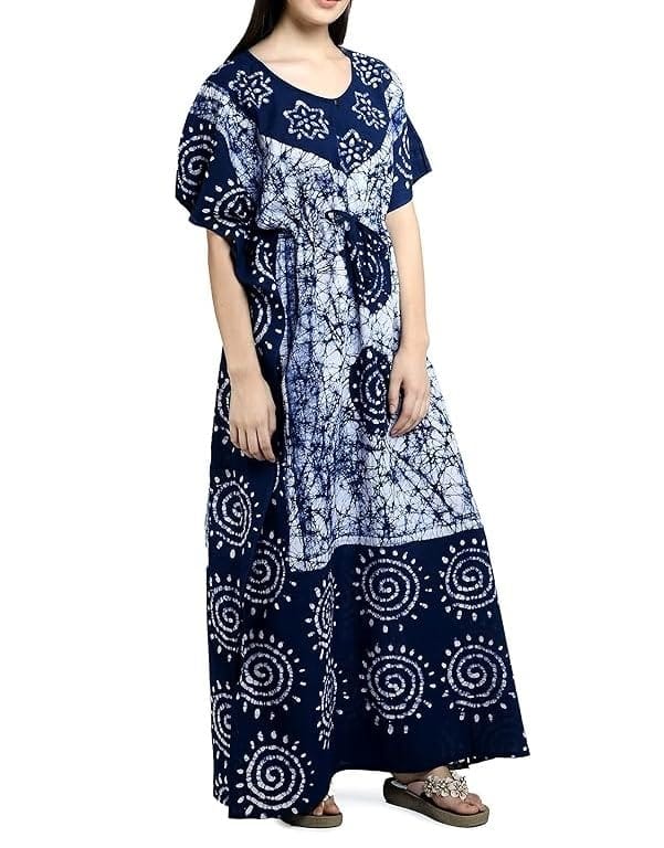 Ukal Cotton Regular Printed Round Neck Floor Length Nighty Night Gown Maxi