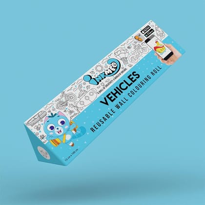 Vehicles Reusable Wall Colouring Roll (6 inch)-Immersive AR Experience