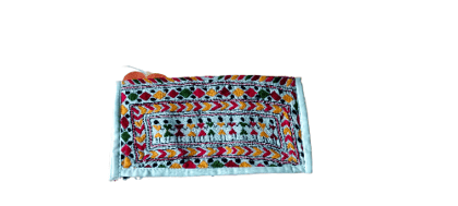 Katha stitch hand purse for girls (White)