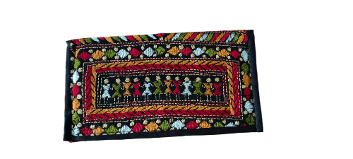 Katha stitch hand purse for girls (Multicolor )