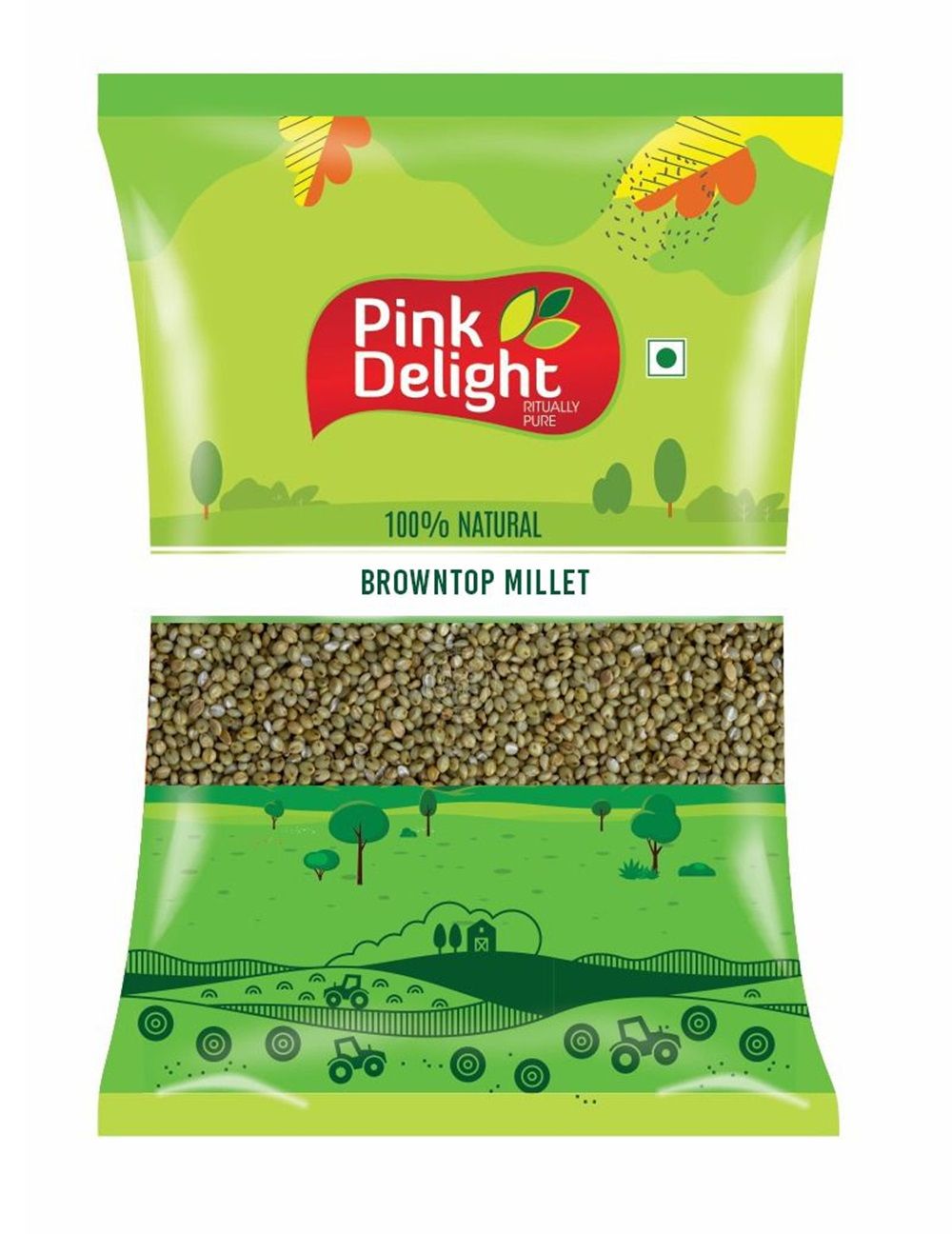 Pink Delight Millet | Browntop Millet | Unpolished & Natural Grains | Chotti Kangni | Korale |  High Protein & 100% more Fibre than Rice | 500 Gm Pack