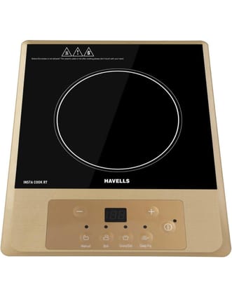 Havells Induction Cooktop Insta Cook - RT|4 Cooking Options|Glass Ceramic Plate|Soft Touch|Auto Pan Detection|Energy Efficient|Double MOV|3 Yr Coil & 1 Yr Product Manufacturer Warranty| Brown Black