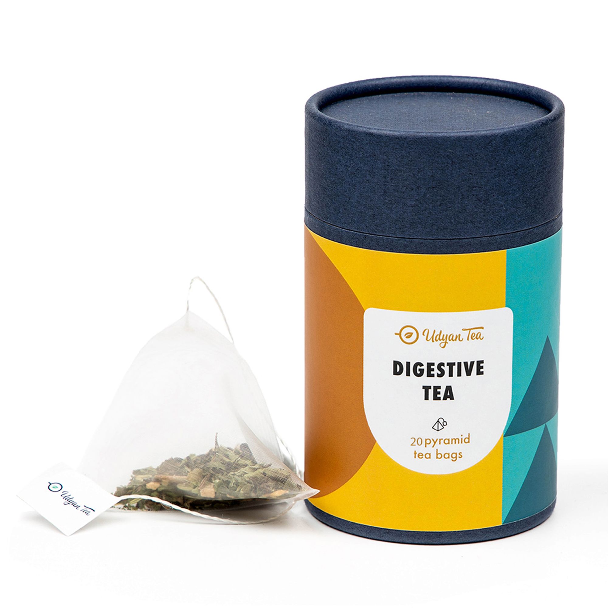 Udyan Tea Digestive Tea, 20 Pyramid Tea Bags | 100% Natural, Whole Leaf Herbal Green Tea for Digestion