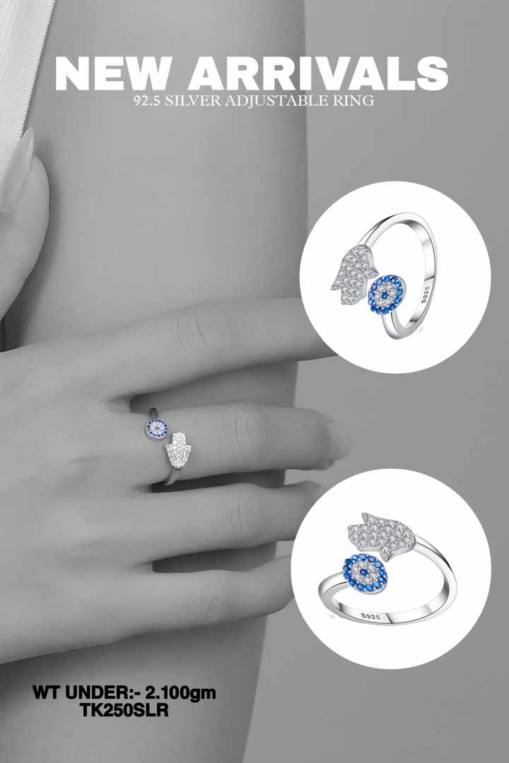 Silver Ring For Girls and Women Evil Eye Ring