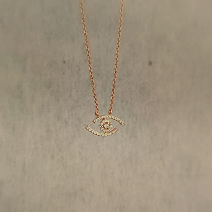 Evil Eye Design Rose-Gold Chain