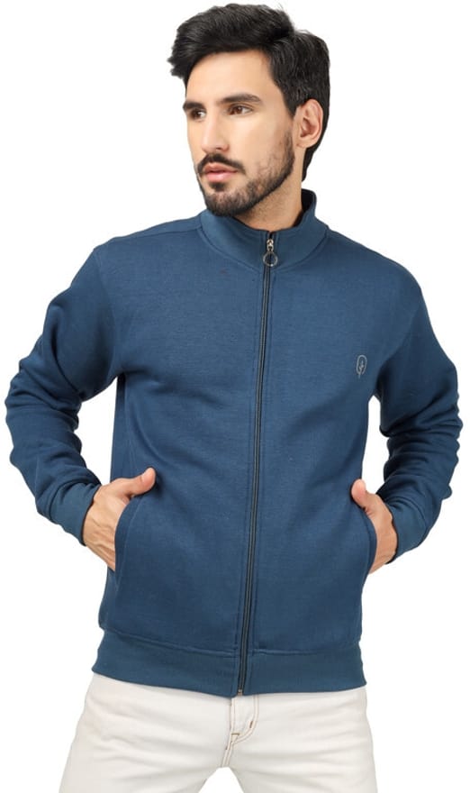 BLUEFICUS Winter Jackets For Men || Full Sleeve Solid Jacket With Zipper For Men's & Boys || Casual And Sports Jacket (Blue)