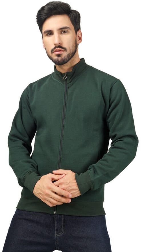 BLUEFICUS Winter Jackets For Men || Full Sleeve Solid Jacket With Zipper For Men's & Boys || Casual And Sports Jacket (Green)