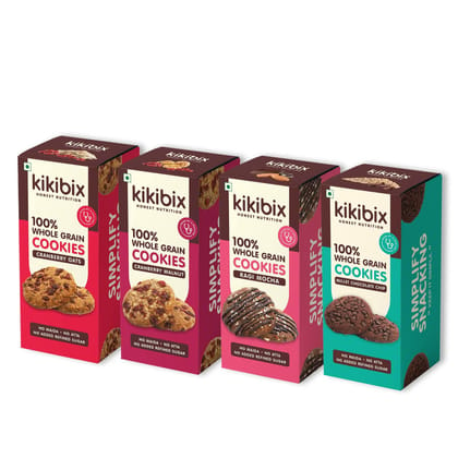 Assorted Combo Pack of 4(Ragi Mocha+MilletChocolate Chip+Cranberry Walnut+Cranberry Oats)