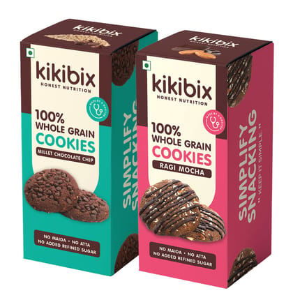 Kikibix Ragi Mocha & Millet Chocolate Chip Cookies Combo