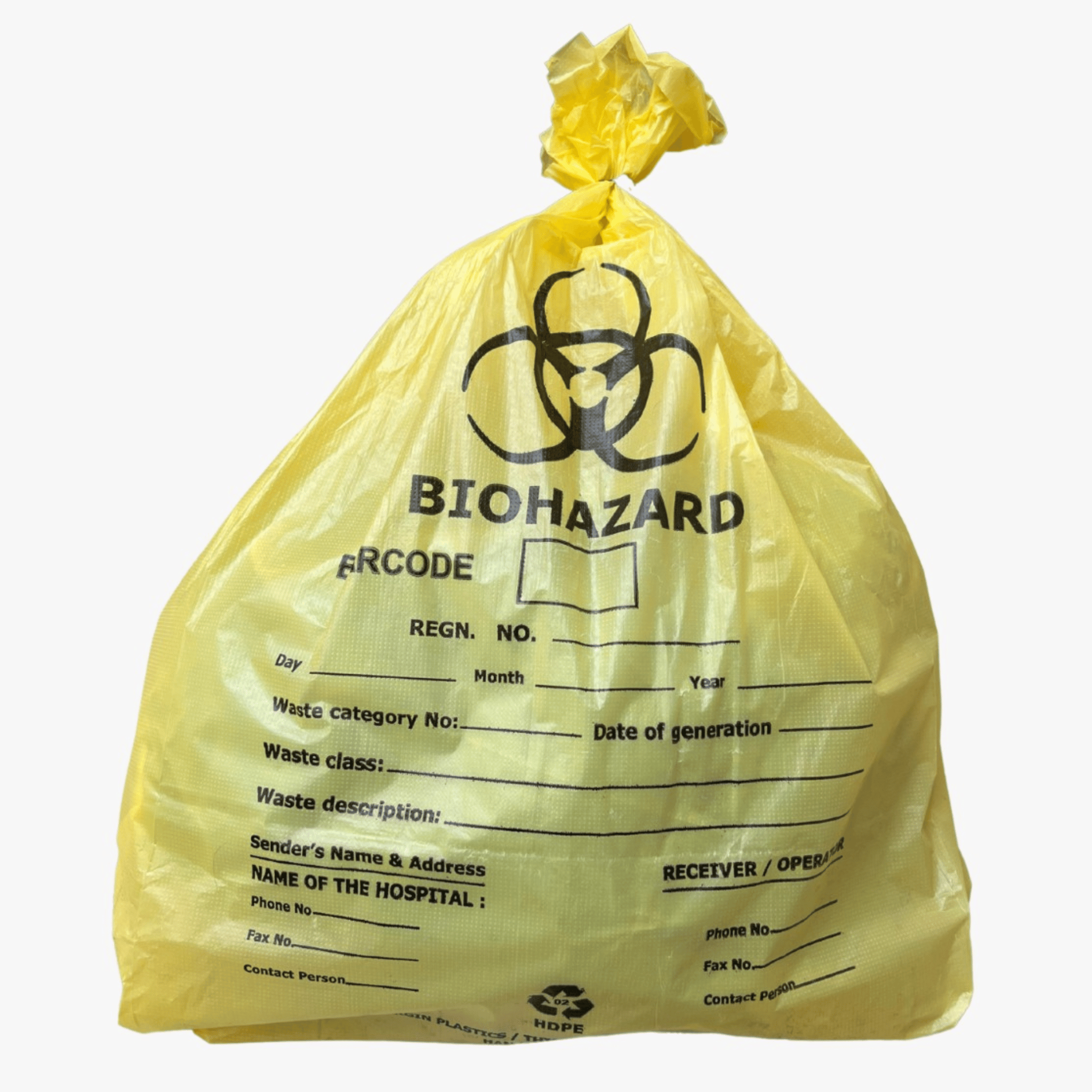 Bio Medical Waste Disposable Bags For Home/Hospitals/Office/Schools/ 100% Virgin - 50 Microns (30"x40") Yellow - Large Size (25 Bags )